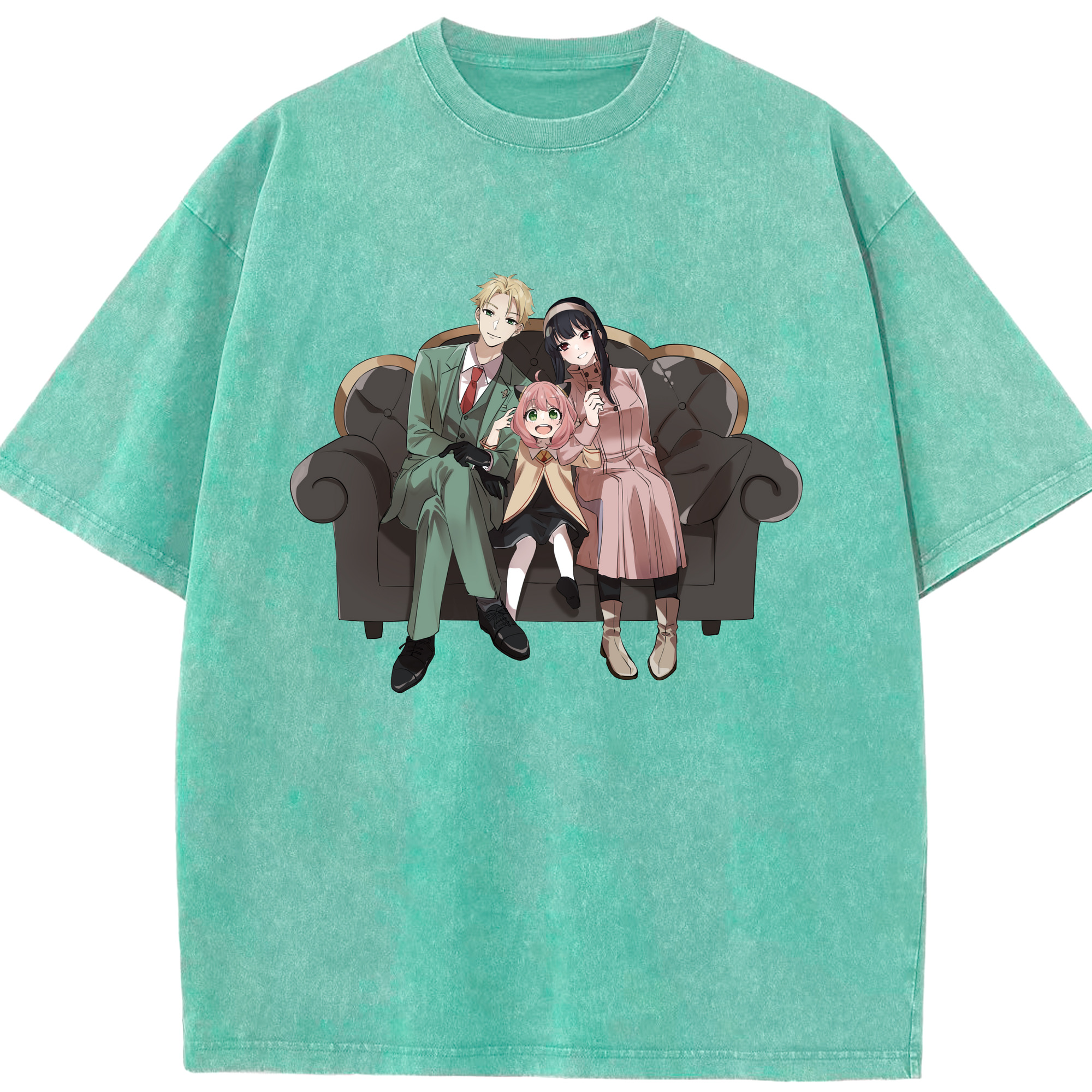 （画像用） SPY×FAMILY间谍家家酒 綿100% ヴィンテージ風 半袖Tシャツ（フロントプリント）